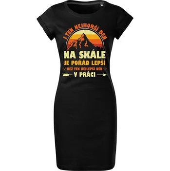 Dámské šaty Bavlněné letní šaty Nejhorší den na skále Velikost: S, Barva: Černá