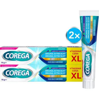 Péče o zubní náhradu Corega Original Extra silný fixační krém XL 70g - balení 2 ks