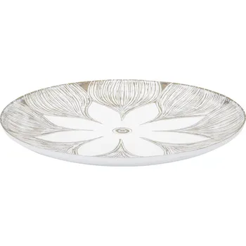 Dekorativní tác Atene 35,5 cm bílý/zlatý