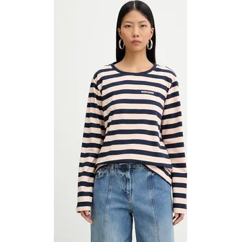 Pánské tričko Bavlněné tričko s dlouhým rukávem Patrizia Pepe 8M1823.J194 námořnická modř 59X, vel. 34