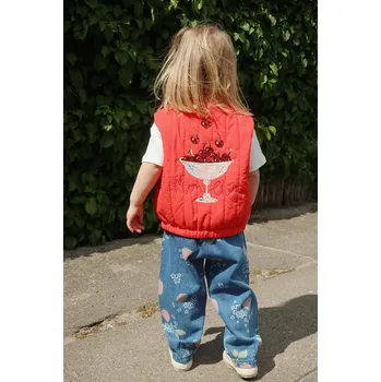 Chlapecké kalhoty Dětské rifle Konges Sløjd MAGOT FRILL PANTS GOTS KS104970.PPY2 námořnická modř 59X, vel. 134-140