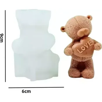 Forma na odlévání Silikonová forma na mýdlo a svíčky - Medvídek LOVE