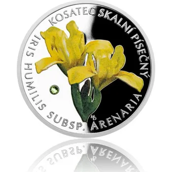 Sběratelství Stříbrná mince Ohrožená příroda - Kosatec skalní písečný proof