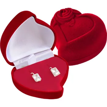 Náušnice Šperky4U Dárková krabička na náušnice nebo snubní prsteny - KR0019-RD