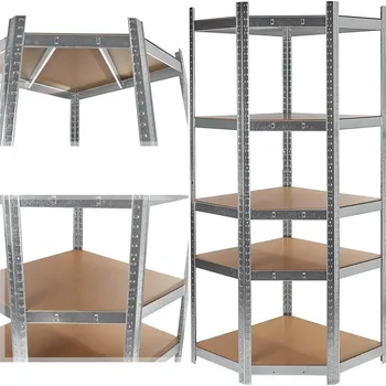 Dílna Regál policový rohový 180×40×70 cm, 175 kg, kovový - GEKO