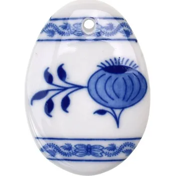 Český porcelán, Dubí Velikonoční ozdoba - vajíčko ploché závěsné 5,5 x 3,9 cm