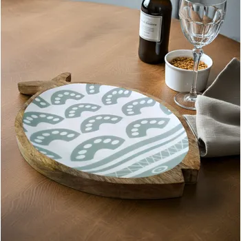 Servírovací Podnos Talíř / Mangové Dřevo Ryba 41cm