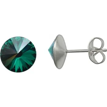 Náušnice NUBIS® Ocelové náušnice Crystals from Swarovski® 6mm, EMERALD - NU003-EM