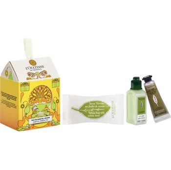 Kosmetická sada L’Occitane Verbena Verbena hydratační tělové mléko 30 ml + Verbena hydratační krém na ruce 10 ml + Verbena tuhé mýdlo s citronovou trávou 25 g kosmetická sada