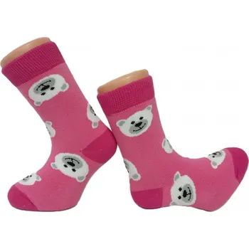 Trepon České dívčí zimní termo ponožky medvídek POLAR vel. 16-18 (23-27), 22-24 (33-37) růžové