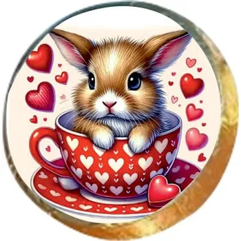 Čokoláda Pepeho Čokoláda ZAJÍČEK V HRNÍČKU tolar (MINCE) 17g Vídeňský dortím mini - RAKOUSKO