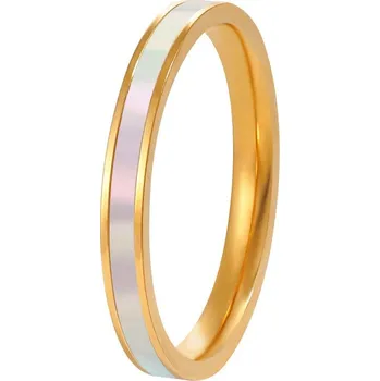 Módní doplněk Troli Elegantní pozlacený prsten s perletí 49 mm + 2 měsíce na vrácení zboží