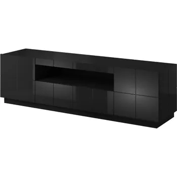 Obývací pokoj Televizní stolek Halmar REJA černá lesk (2 Karton)