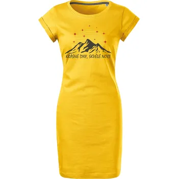 Dámské šaty Bavlněné letní šaty Krásné dny Velikost: L, Barva: Žlutá