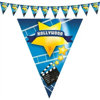Plastová girlanda vlajková Hollywood film 5m
