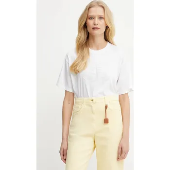 Pánské tričko Bavlněné tričko Elisabetta Franchi MA60N51E2 bílá 00X, vel. 38