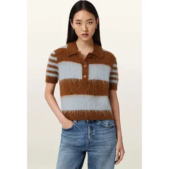 Pánský svetr Svetr s příměsí vlny AllSaints CLEM W002KE hnědá 88A, vel. L