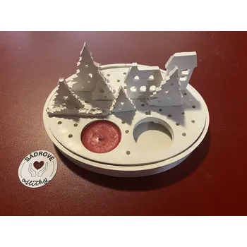 Svícen HandMade by JaJa Sádrový odlitek - svícen město (2 svíčky)