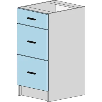 Kuchyňská skříňka Slevadoma Spodní skříňka T-40-3NA | CARLINA Barva dvířek: antracit, Barva korpusu: antracit