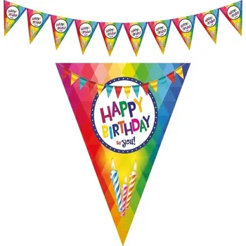 Plastová girlanda vlajková Narozeniny 5m