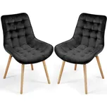 MIADOMODO Sada prošívaných jídelních židlí, černá 2 ks 131390805