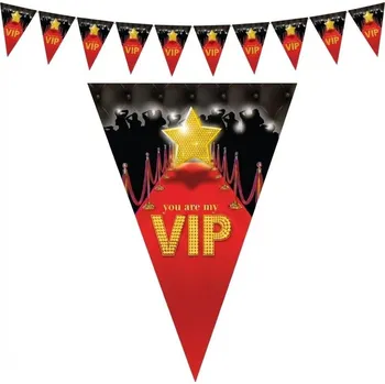Plastová girlanda vlajková VIP film 5m