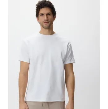 Pánská móda Reserved - Tričko regular fit z&nbsp;mercerované bavlny - krémová - 969HL-01X - 969HL-01X-L