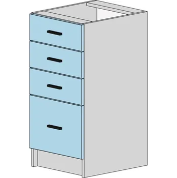 Kuchyňská linka Slevadoma Spodní skříňka T-40-4NA | CARLINA Barva dvířek: beton, Barva korpusu: beton