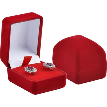 Dárková krabička Šperky4U Červená semišová dárková krabička na prsten - KR0017-RD