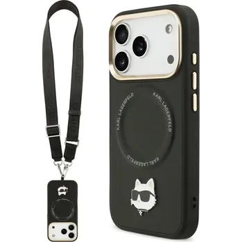 Telefonní příslušenství Karl Lagerfeld Hardcase Big Strap Karl Metal Logo MagSafe iPhone 17 Pro černá