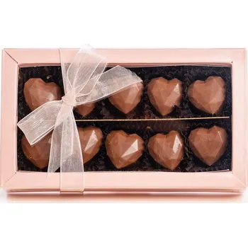 Čokoláda Růžová krabička 10ks bean to bar pralinek od srdce