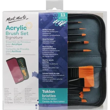 Umělecký štětec Sada štětců Acrylic, Mont Marte - 10ks + pouzdro