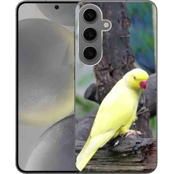 Pouzdro na mobilní telefon Gelový kryt mmCase na Samsung Galaxy S24 - papoušek alexandr žlutý