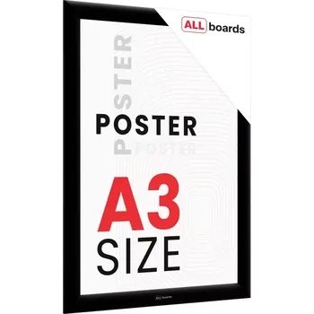 Kancelář Allboards Plakátový rám A3 OWZ – černý, zacvakávací, FRAME_A3BK