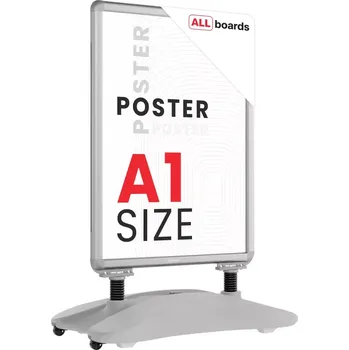 Kancelář Allboards Reklamní Áčko A1 OWZ Waterbase – STŘÍBRNÝ hliníkový rám, Z_OWZ_WATER_A1S