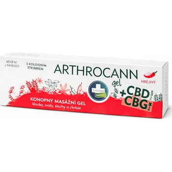 Masážní přípravek Arthrocann hřejivý masážní gel CBD + CBG s koloidním stříbrem