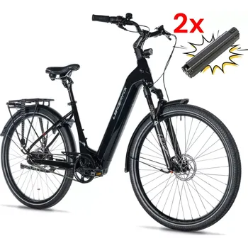 Elektrokolo Městské elektrokolo LEADER FOX TERTIUM 28", model 2025-1, baterie 15Ah/540Wh, černá
