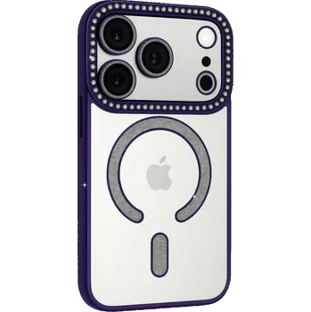 Pouzdro na mobilní telefon Zadní kryt Bling Magsafe pro iPhone 17 Pro Max purple