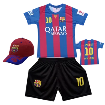 Numberoplus Premium dětský fotbalový dres + fotbalová kšiltovka FC Barcelona A1 - Lionel Messi.Č.10 Velikost: 12 roky (vel.146)