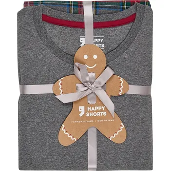 Pánské pyžamo Happy Shorts Grau/ Rot 9846847 M