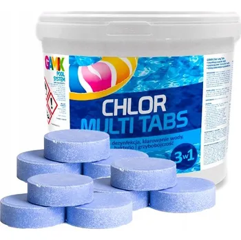Bazénová chemie 11v1 chlor do bazénu 3 kg 200 g multi modré tablety do bazénu jacuzzi