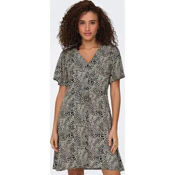 Dámská móda Šaty ONLY Schwarz/ Hellbraun 7560196 S