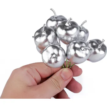 umělá květina Umělá jablíčka na drátku metalická