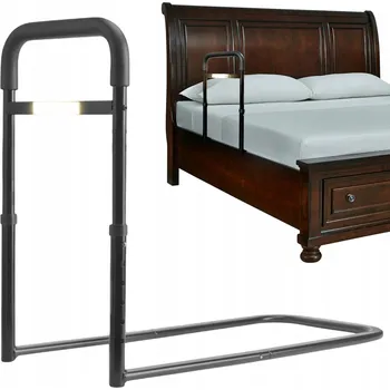 Madlo do koupelny BOČNÍ MADLO K POSTELI, ZÁBRADLÍ PRO SENIORY S LED SVĚTLEM