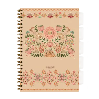Spirálový sešit A4 s pořadačem Floral scape