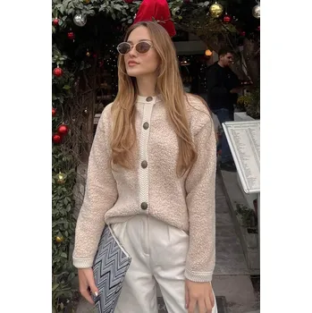 Dámský svetr Happiness Istanbul Beige 3497580 M