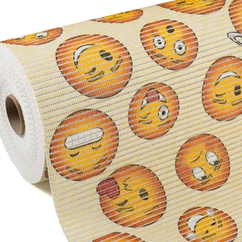 Koupelnová předložka Koupelnová pěnová rohož / předložka PRO-053 Veselí smajlíci na krémovém - metráž šířka 65 cm