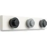 LEGO nástěnný věšák - černá, šedá, tmavě šedá