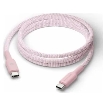 Datový kabel dbramante1928 re-charge - USB kabel - 24 pin USB-C (M) do 24 pin USB-C (M) - 1.5 m - pletený kabel, Podpora USB-C Power Delivery (60 W) - růžová