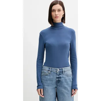 Bavlněné tričko s dlouhým rukávem United Colors of Benetton 3GA2E2224 modrá 95A, vel. L